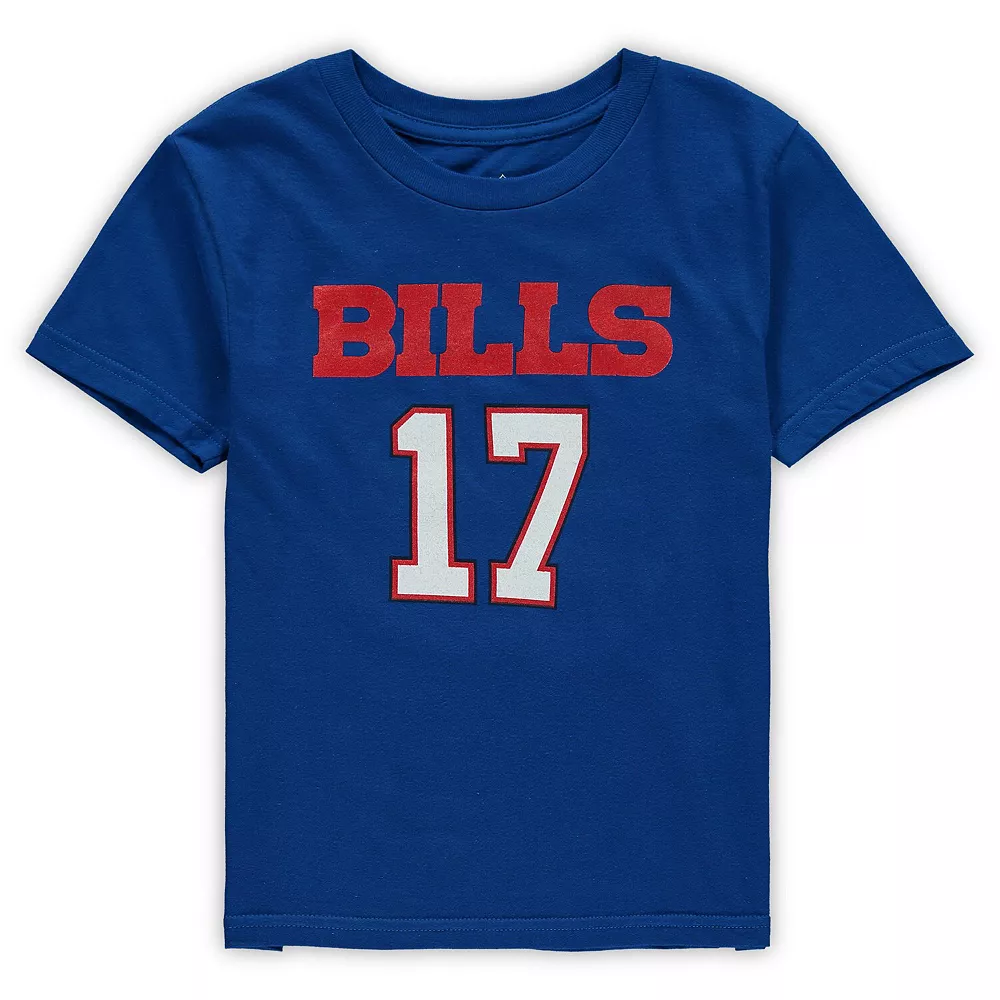 Preschool Josh Allen Royal Buffalo Bills Mainliner Player Name & Number T-Shirt 3 Preschool Josh Allen Royal Buffalo Bills Mainliner Player Name & Number T-Shirt - Image 3