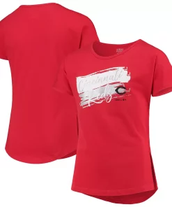 Alternative view of Girls Youth Red Cincinnati Reds Brush Stroke Dolman T-Shirt
