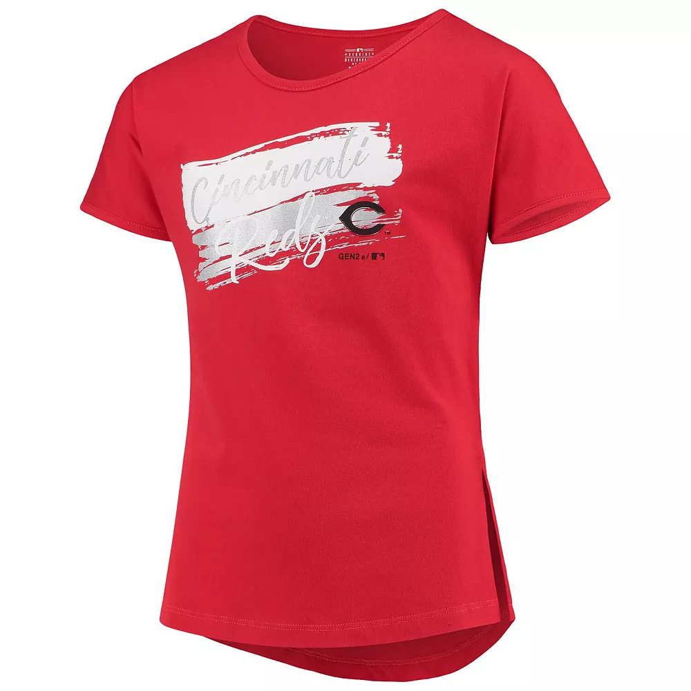 Girls Youth Red Cincinnati Reds Brush Stroke Dolman T-Shirt 3 Girls Youth Red Cincinnati Reds Brush Stroke Dolman T-Shirt - Image 3