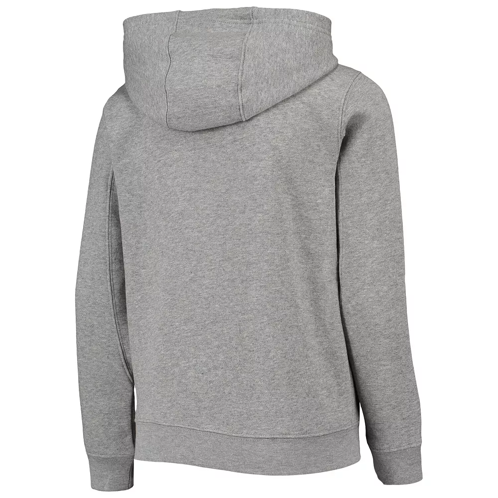 Youth Heathered Gray New York Mets Wordmark Full-Zip Hoodie 4 Youth Heathered Gray New York Mets Wordmark Full-Zip Hoodie - Image 4