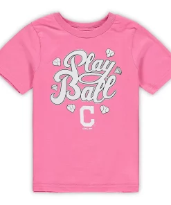 Alternative view of Preschool Pink Cleveland Indians Ball Girl T-Shirt