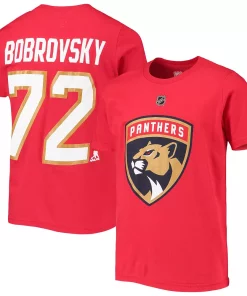 Youth Sergei Bobrovsky Red Florida Panthers Name & Number T-Shirt