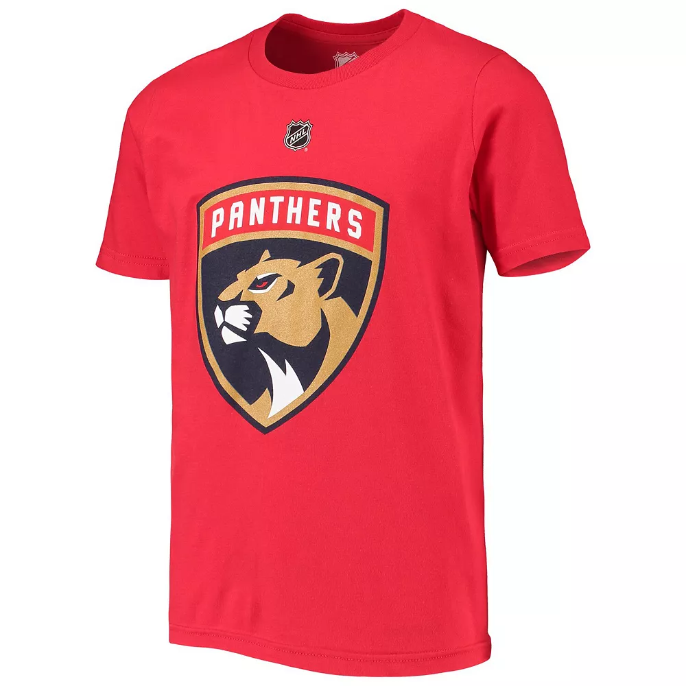 Youth Sergei Bobrovsky Red Florida Panthers Name & Number T-Shirt 3 Youth Sergei Bobrovsky Red Florida Panthers Name & Number T-Shirt - Image 3