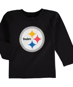 Pittsburgh Steelers Preschool Team Logo Long Sleeve T-Shirt - Black