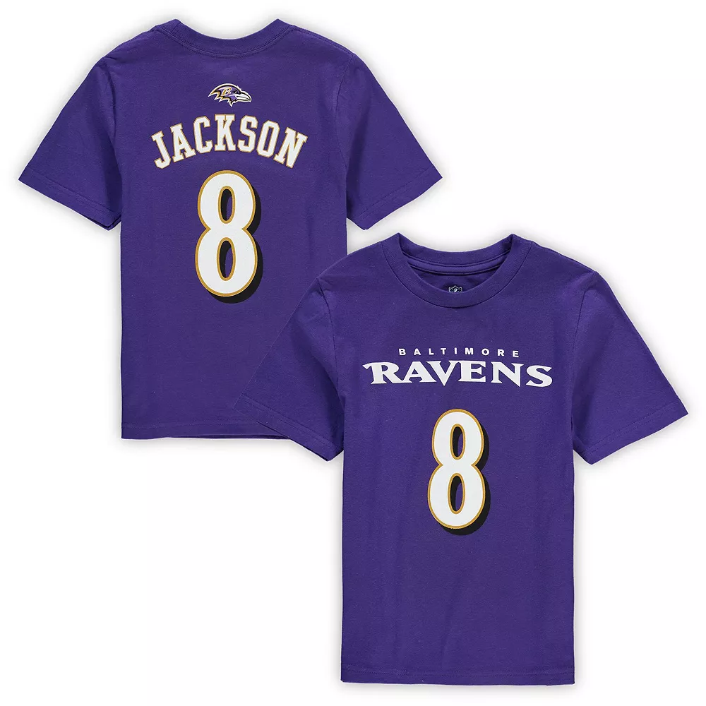 Preschool Lamar Jackson Purple Baltimore Ravens Mainliner Player Name & Number T-Shirt 1 Preschool Lamar Jackson Purple Baltimore Ravens Mainliner Player Name & Number T-Shirt