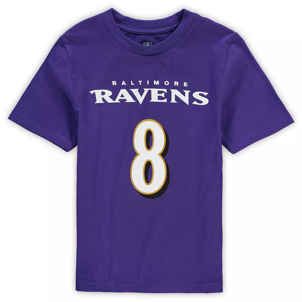 Preschool Lamar Jackson Purple Baltimore Ravens Mainliner Player Name & Number T-Shirt 3 Preschool Lamar Jackson Purple Baltimore Ravens Mainliner Player Name & Number T-Shirt - Image 3