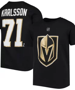 Alternative view of Youth William Karlsson Black Vegas Golden Knights Player Name & Number T-Shirt