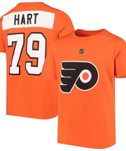 Youth Carter Hart Orange Philadelphia Flyers Player Name & Number T-Shirt -MLB Shop 4372694 ALT