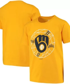 Youth Gold Milwaukee Brewers Digi-Ball T-Shirt -MLB Shop 4372725 ALT
