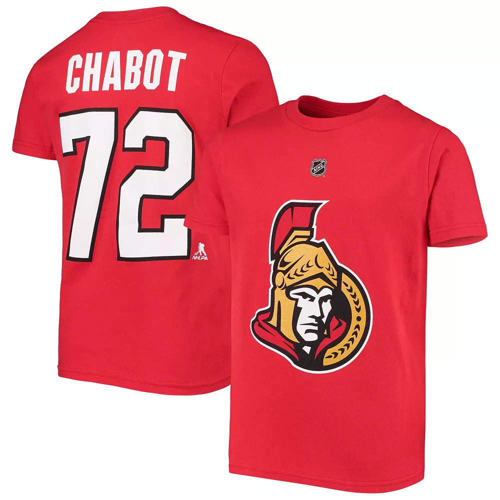 Youth Thomas Chabot Red Ottawa Senators Player Name & Number T-Shirt 2 Youth Thomas Chabot Red Ottawa Senators Player Name & Number T-Shirt - Image 2