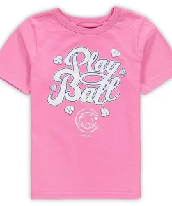Alternative view of Preschool Pink Chicago Cubs Ball Girl T-Shirt