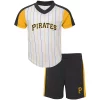 Preschool White/Black Pittsburgh Pirates The Lineup V-Neck & Shorts Set