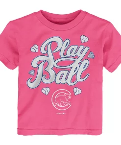 Toddler Pink Chicago Cubs Ball Girl T-Shirt