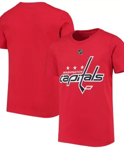 Youth Red Washington Capitals Primary Logo T-Shirt