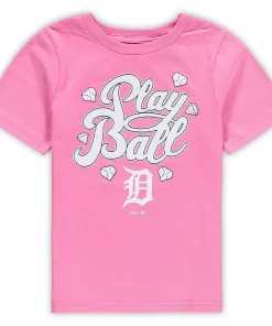Alternative view of Preschool Pink Detroit Tigers Ball Girl T-Shirt