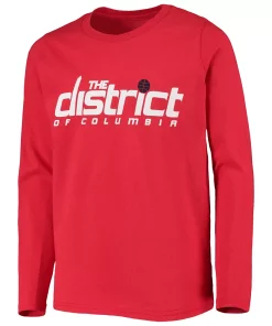 Youth Red Washington Wizards Primary Logo Long Sleeve T-Shirt -MLB Shop 4373984 ALT2