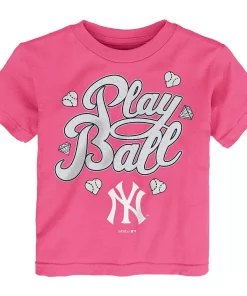Toddler Pink New York Yankees Ball Girl T-Shirt