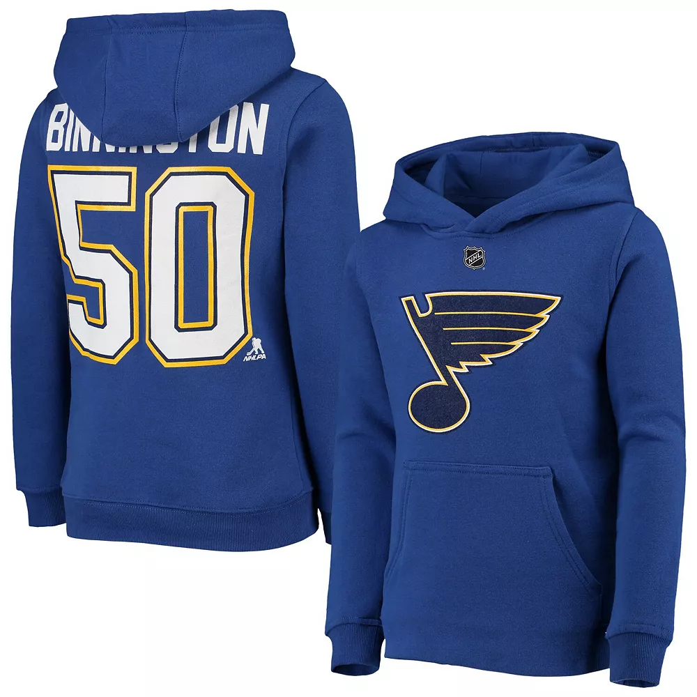 Youth Jordan Binnington Blue St. Louis Blues Player Name & Number Hoodie 1 Youth Jordan Binnington Blue St. Louis Blues Player Name & Number Hoodie
