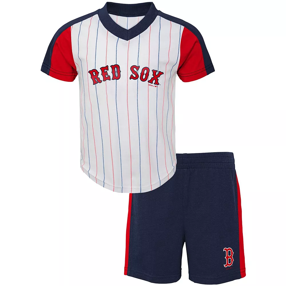 Preschool White/Navy Boston Red Sox The Lineup V-Neck & Shorts Set 1 Preschool White/Navy Boston Red Sox The Lineup V-Neck & Shorts Set