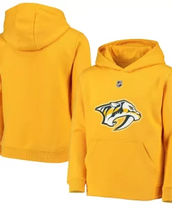 Youth Gold Nashville Predators Primary Logo Pullover Hoodie