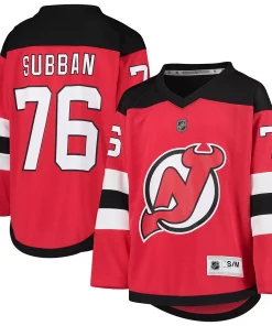 Alternative view of Youth P.K. Subban Red New Jersey Devils Home Player Replica Jersey