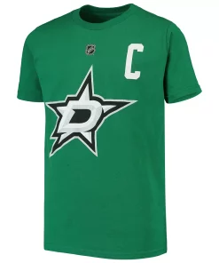 Youth Jamie Benn Kelly Green Dallas Stars Name & Number T-Shirt -MLB Shop 4374851 ALT2