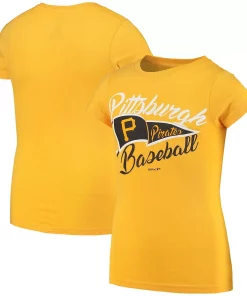 Girls Youth Gold Pittsburgh Pirates Fly the Flag T-Shirt -MLB Shop 4375012 ALT