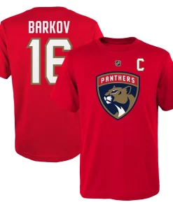 Youth Aleksander Barkov Red Florida Panthers Name & Number T-Shirt -MLB Shop 4375021 ALT