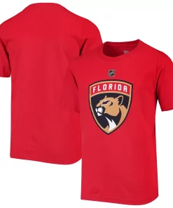Alternative view of Youth Red Florida Panthers Primary Logo T-Shirt