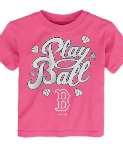Toddler Pink Boston Red Sox Ball Girl T-Shirt