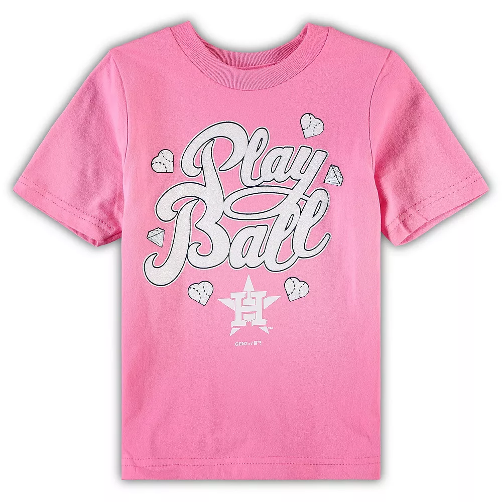 Preschool Pink Houston Astros Ball Girl T-Shirt 1 Preschool Pink Houston Astros Ball Girl T-Shirt