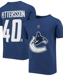 Youth Elias Pettersson Blue Vancouver Canucks Player Name & Number T-Shirt