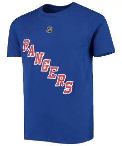 Alternative view of Youth Kaapo Kakko Blue New York Rangers Player Name & Number T-Shirt
