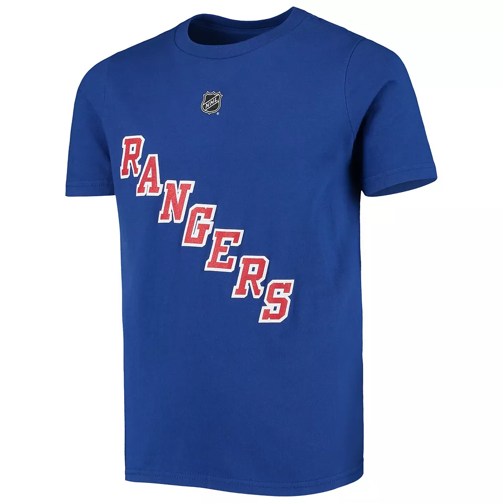 Youth Kaapo Kakko Blue New York Rangers Player Name & Number T-Shirt 2 Youth Kaapo Kakko Blue New York Rangers Player Name & Number T-Shirt - Image 2
