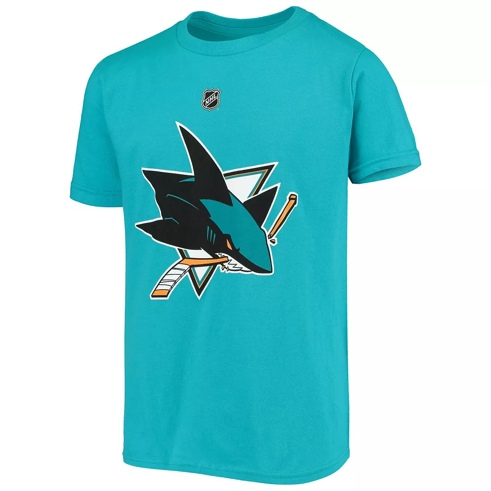 Youth Erik Karlsson Teal San Jose Sharks Player Name & Number T-Shirt 3 Youth Erik Karlsson Teal San Jose Sharks Player Name & Number T-Shirt - Image 3