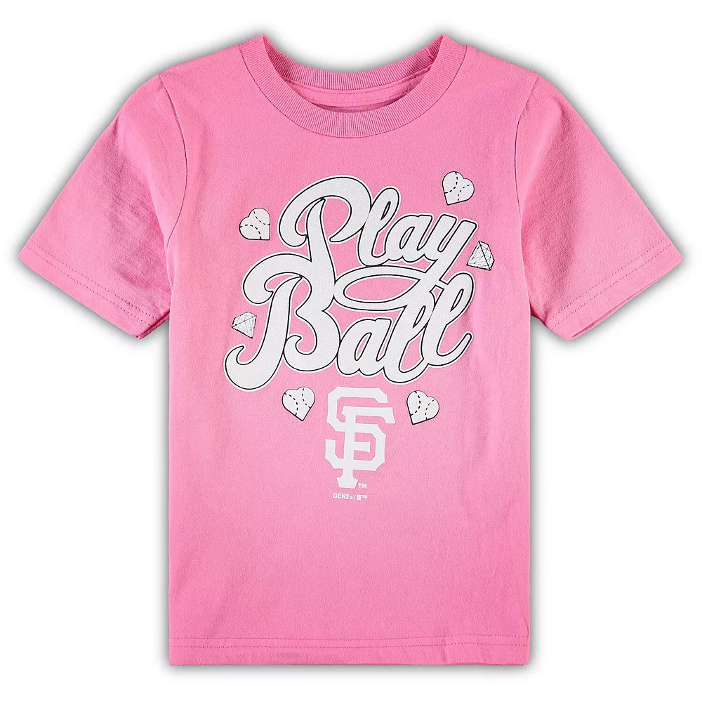 Preschool Pink San Francisco Giants Ball Girl T-Shirt 2 Preschool Pink San Francisco Giants Ball Girl T-Shirt - Image 2
