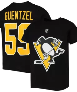 Youth Jake Guentzel Black Pittsburgh Penguins Name & Number T-Shirt -MLB Shop 4381885 ALT