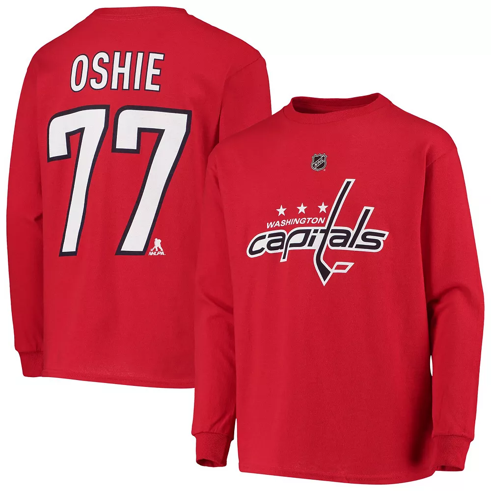 Youth TJ Oshie Red Washington Capitals Authentic Stack Long Sleeve Name & Number T-Shirt 2 Youth TJ Oshie Red Washington Capitals Authentic Stack Long Sleeve Name & Number T-Shirt - Image 2
