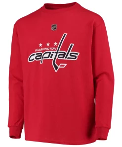 Youth TJ Oshie Red Washington Capitals Authentic Stack Long Sleeve Name & Number T-Shirt 5 Youth TJ Oshie Red Washington Capitals Authentic Stack Long Sleeve Name & Number T-Shirt -MLB Shop 4383424 ALT2