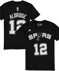 Alternative view of Youth LaMarcus Aldridge Black San Antonio Spurs Game Time Flat Name & Number T-Shirt