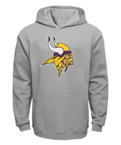 Youth Gray Minnesota Vikings Current Logo Pullover Hoodie