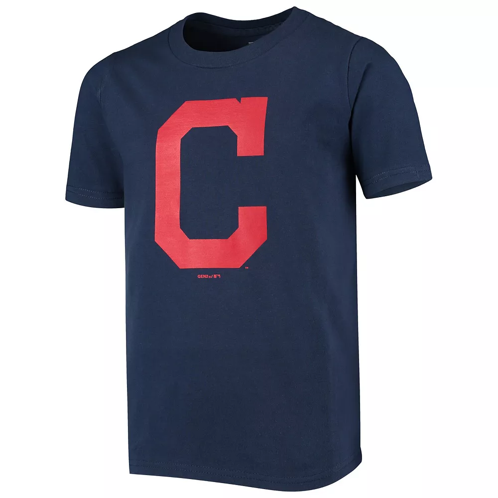 Youth Navy Cleveland Indians Primary Logo Team T-Shirt 3 Youth Navy Cleveland Indians Primary Logo Team T-Shirt - Image 3