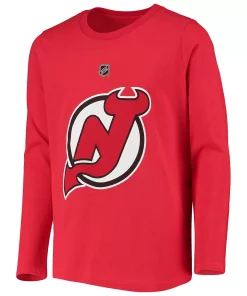 Youth P.K. Subban Red New Jersey Devils Authentic Stack Long Sleeve Name & Number T-Shirt 5 Youth P.K. Subban Red New Jersey Devils Authentic Stack Long Sleeve Name & Number T-Shirt -MLB Shop 4390150 ALT2