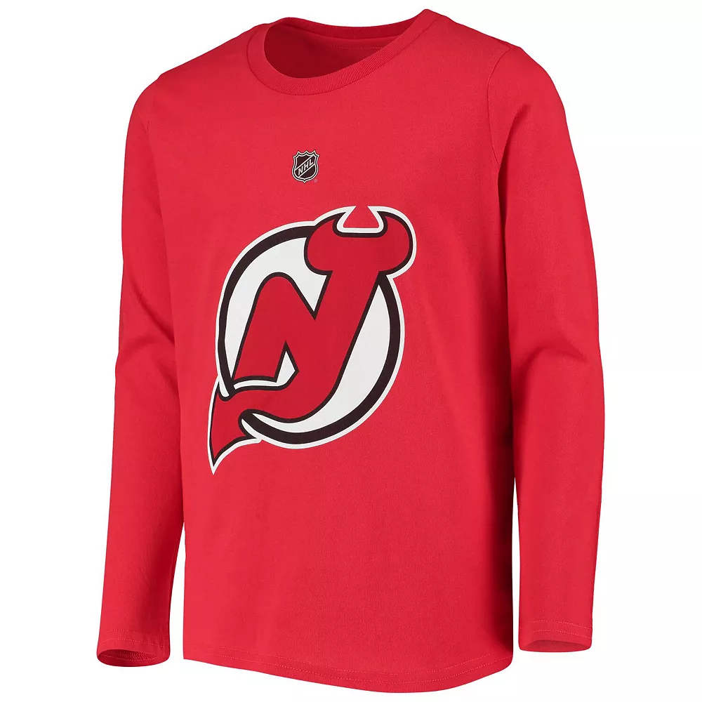 Youth P.K. Subban Red New Jersey Devils Authentic Stack Long Sleeve Name & Number T-Shirt 3 Youth P.K. Subban Red New Jersey Devils Authentic Stack Long Sleeve Name & Number T-Shirt - Image 3