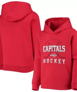 Youth Red Washington Capitals Digital Fleece Pullover Hoodie