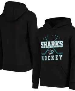 Youth Black San Jose Sharks Digital Fleece Pullover Hoodie -MLB Shop 4443623 ALT