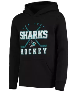 Youth Black San Jose Sharks Digital Fleece Pullover Hoodie -MLB Shop 4443623 ALT2