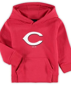 Toddler Red Cincinnati Reds Primary Logo Team Pullover Hoodie