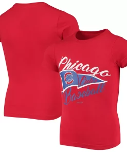 Alternative view of Girls Youth Red Chicago Cubs Fly the Flag T-Shirt