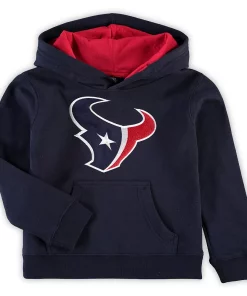 Preschool Navy Houston Texans Fan Gear Primary Logo Pullover Hoodie